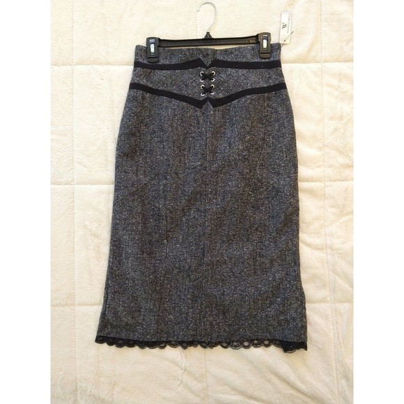 NWT Worthington Faux Corset Waist Tweed Pencil Skirt with Lace Hem size 6 - Picture 11 of 11